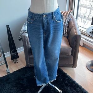 Good American High-Rise Wide Leg Jeans in Medium Blue